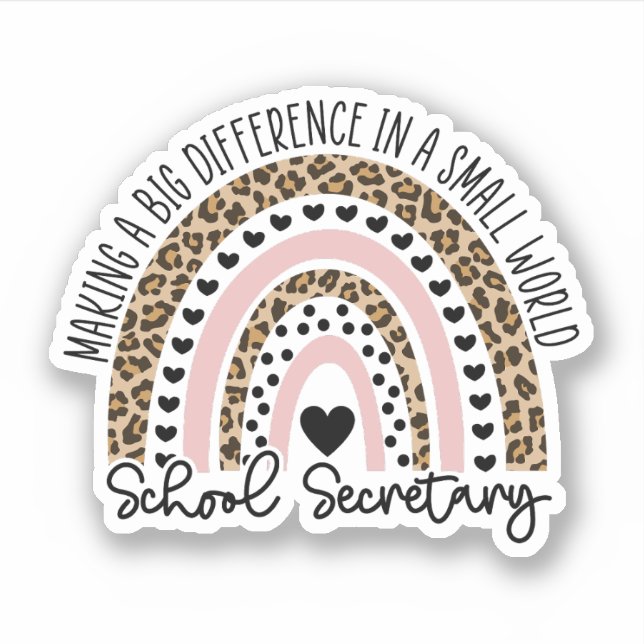School Secretary Gift, Secretary Appreciation Day Sticker (Front)