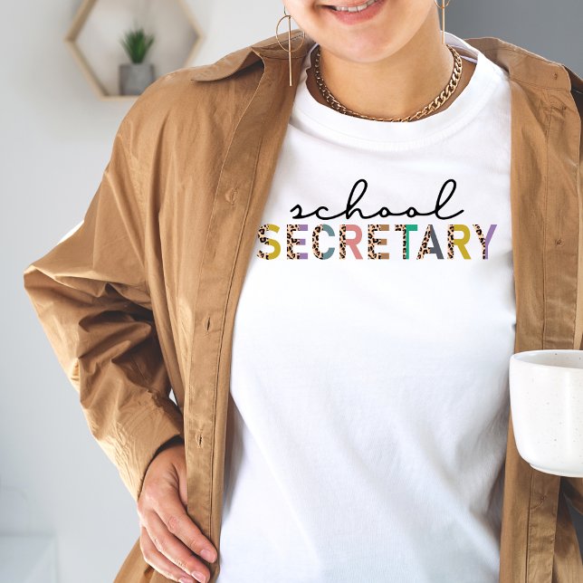 School Secretary Leopard Print Tshirt (Creator Uploaded)