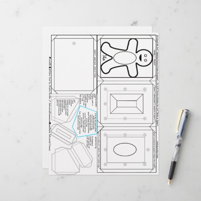 School Selfie Frame Ornament Pattern Photo Craft (Front/Back In Situ)