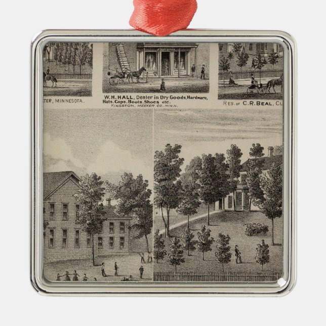 School, Seminary, Residences, Minnesota Metal Ornament (Front)