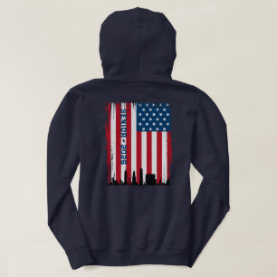 School Senior/Collage American Flag NYC Skyline Hoodie