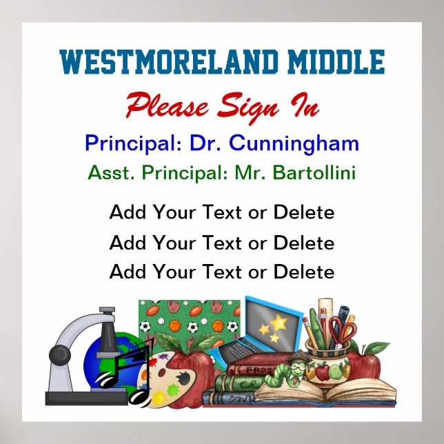 School Sign In Principal Poster - SRF (Front)