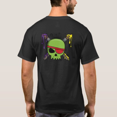 School Skull Crossed Paint Brushes School T_Shirt