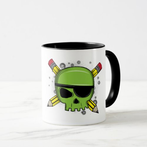 School Skull Crossed Pencils Essential for School Mug