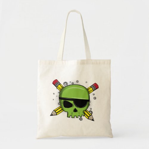 School Skull Crossed Pencils Essential for School Tote Bag