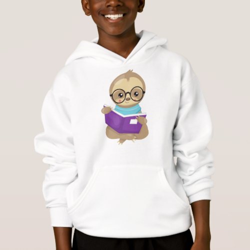 School Sloth Cute Sloth Baby Sloth Eyeglasses Hoodie