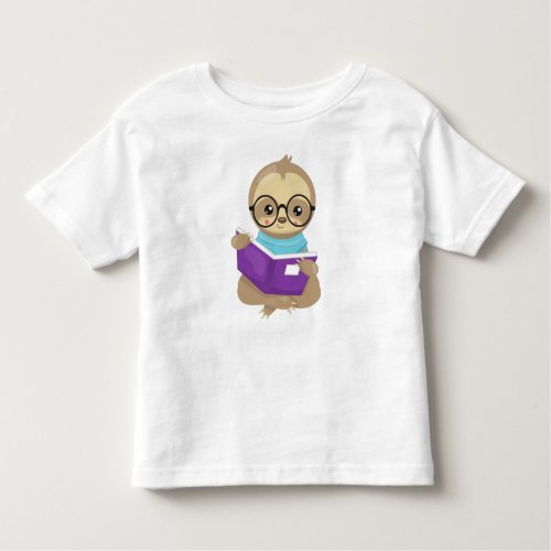 School Sloth Cute Sloth Baby Sloth Eyeglasses Toddler T_shirt