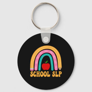 School Slp Rainbow Pencil Women Byck To School App Keychain