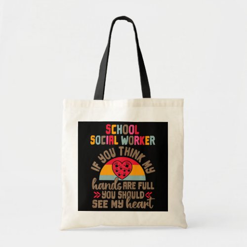 School Social Worker Appreciation Retro Sunset Tote Bag