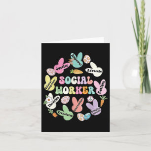 School Social Worker Bunny Funny Easter Hoppy Soci Card