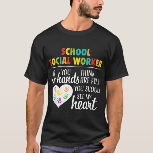 School social worker Cute Heart Gift T for Women M T_Shirt