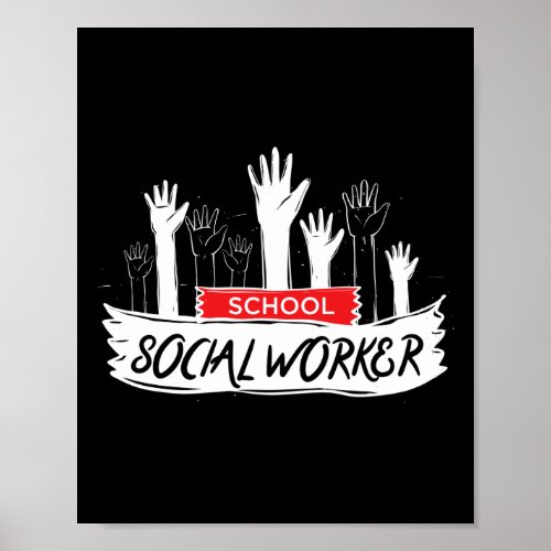 School Social Worker Hands Poster