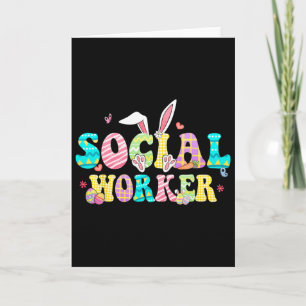 School Social Worker Happy Easter Bunny Eggs Rabbi Card