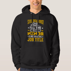 School Social Worker Job Title Hoodie