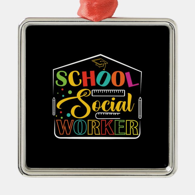 School Social Worker Metal Ornament (Front)