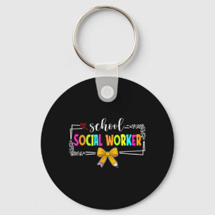 School Social Worker Summer Women Funny Last Day Keychain