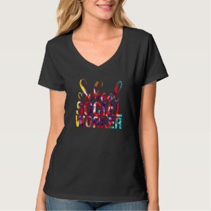 School Social Worker Tie Dye Appreciation For Wome T-Shirt