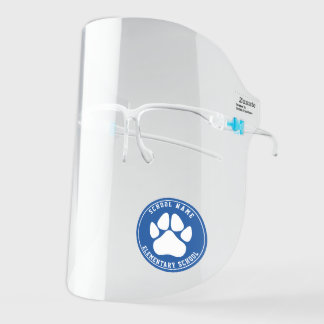 School Spirit Blue & White Paw Print Teacher Face Shield