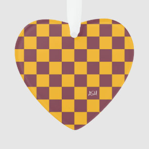 School Spirit Checkerboard  INITIALS Team Fun Ornament