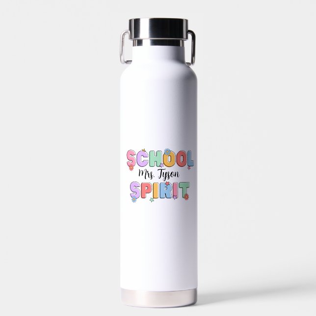 School Spirit Personalized Teacher Water Bottle (Front)