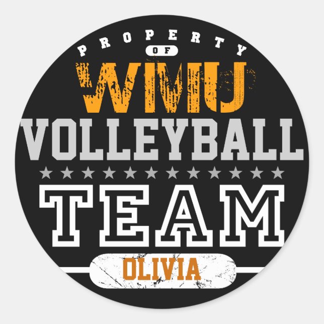 School Sport Team Classic Round Sticker (Front)