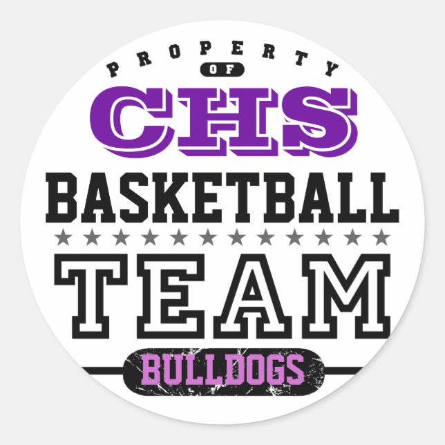 School Sport Team Classic Round Sticker (Front)