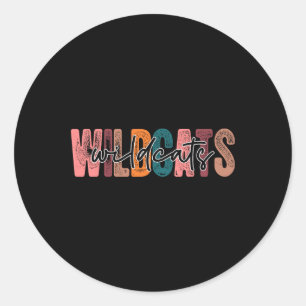 School Sports Fan Team Spirit Classic Round Sticker