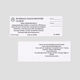 School Sports Team Fundraiser Club Event Raffle  Tickets