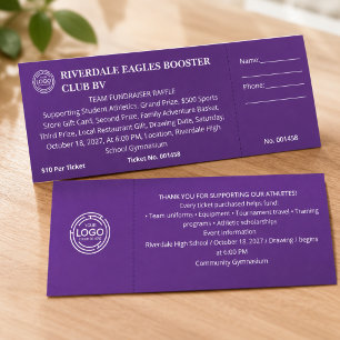 School Sports Team Fundraiser Logo Club Purple Raffle Tickets