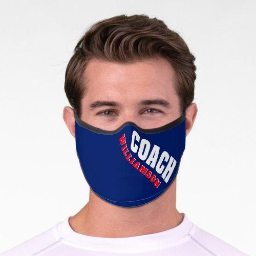School Sports Team Monogram Coach Premium Face Mask