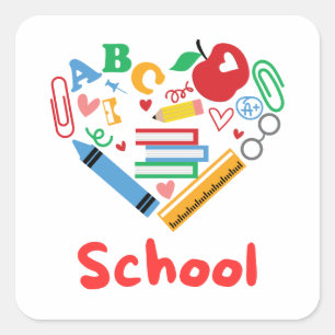 School Square Sticker