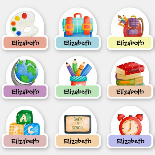 School Stationery Personalized Name Sticker Pack