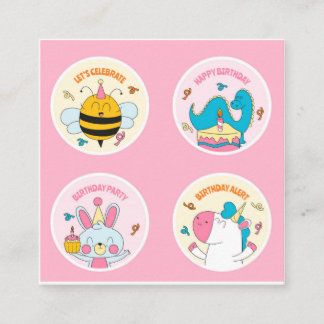 school stickers square business card