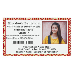 School Student Child Kids ID Identification Photo Name Tag