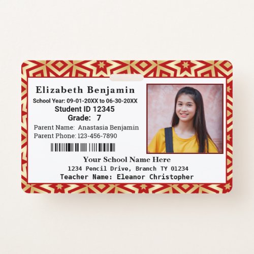 School Student Child Kids Photo ID Identification  Badge