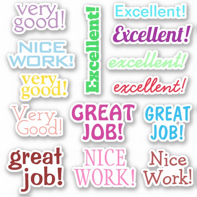 School Student Encouragement Phrases Stickers (Front)