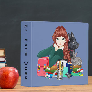 School Study Buddies Furry Friends Binder, ZKOA 3 Ring Binder