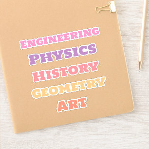School Subject Stickers, Aesthetic Sticker