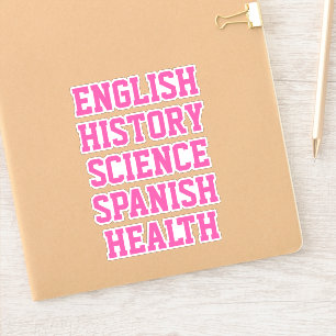 School Subject Stickers, Aesthetic Sticker