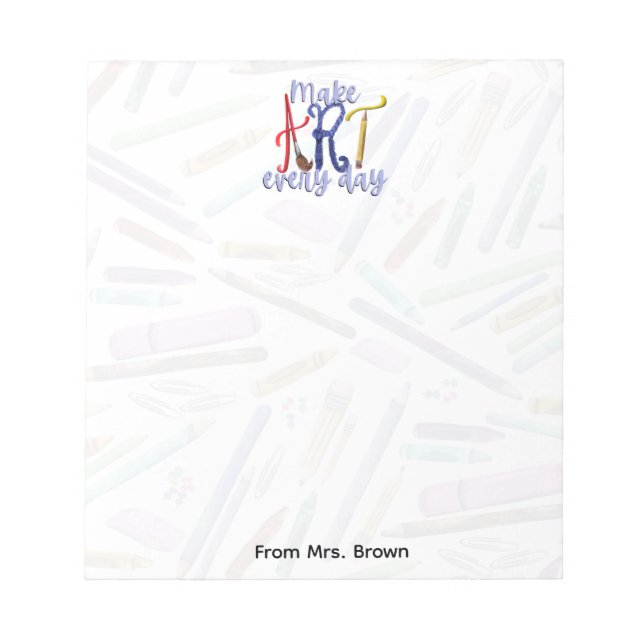 School supplies Art teacher notepad (Front)