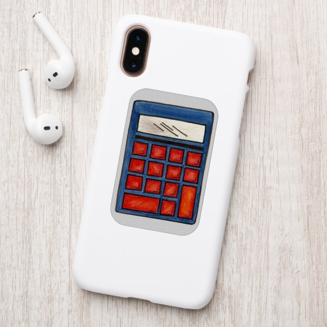 School Supplies Calculator Math Teacher Class Patch (On Phone Back)