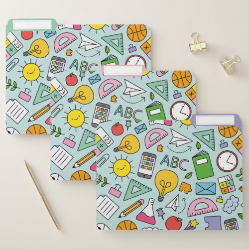 School Supplies File Folder