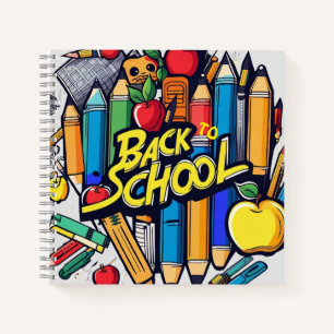 School supplies fun notebook