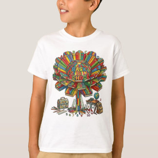 School Supplies Kids Elementary Flower Teacher Art T-Shirt