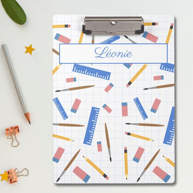 School Supplies Pattern Clipboard (School Supplies Pattern Clipboard)