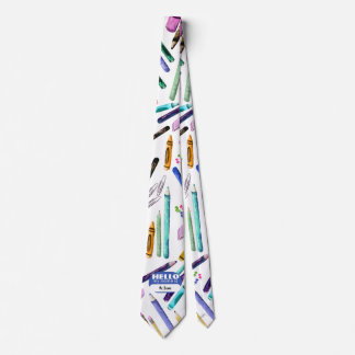 School supplies pattern neck tie