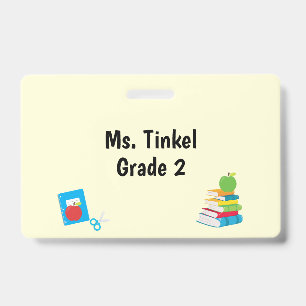 School Supplies Teacher Aide Grade Department Badge