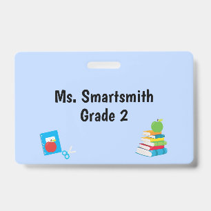 School Supplies Teacher Aide Grade Department Badge