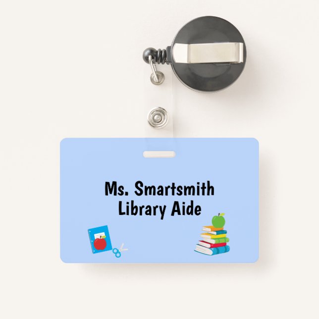 School Supplies Teacher Aide Grade Department Badge (Back with Retractable)