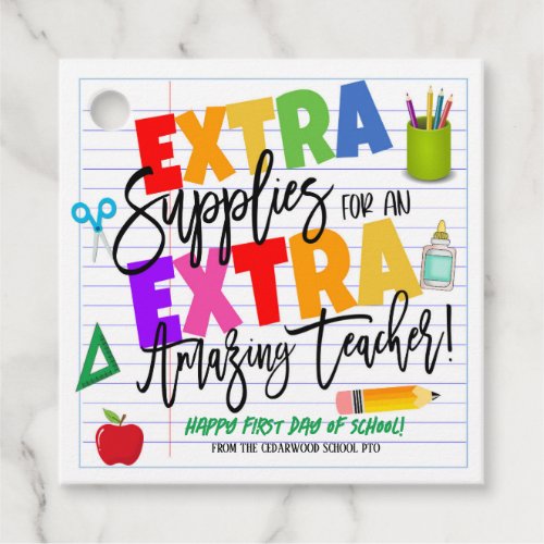 School Supplies Teacher Tag